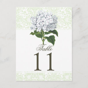 Vintage White Hydrangea Bröllop Bordsnummer