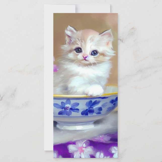 Vintage White Kitten Illustration (Framsida)