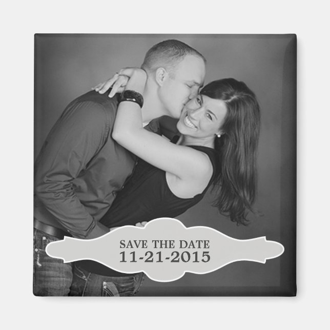 Vintage White LaBon Vie Photo Spara datum magneter (Framsidan)