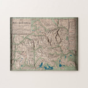 Vintage White Mountains Physical Karta (1872) Pussel