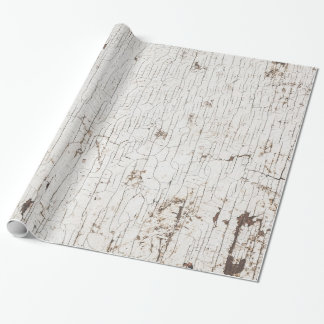 Vintage White Painted Wood Presentpapper