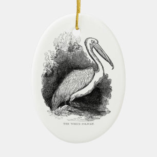 Vintage White Pelican Julgransprydnad Keramik