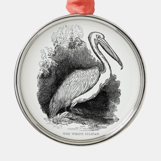 Vintage White Pelican Julgransprydnad Metall (Framsidan)