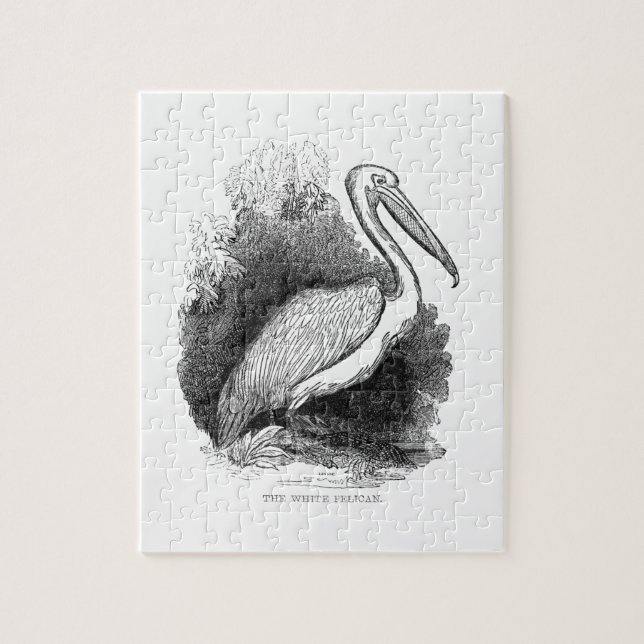 Vintage White Pelican Pussel (Vertikal)