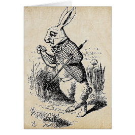 Vintage White Rabbit Hälsningskort