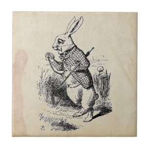 Vintage White Rabbit Kakelplatta
