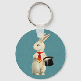 Vintage White Rabbit Nyckelring