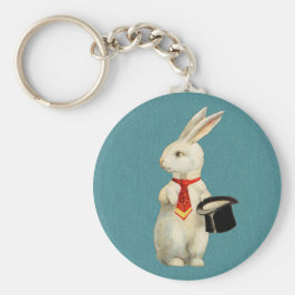 Vintage White Rabbit Nyckelring