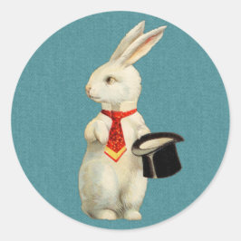 Vintage White Rabbit Runt Klistermärke