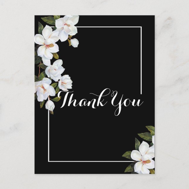 Vintage White Rose Tack Vykort (Framsida)