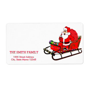 Vintage White Santa Helgdag-etikett Fraktsedel
