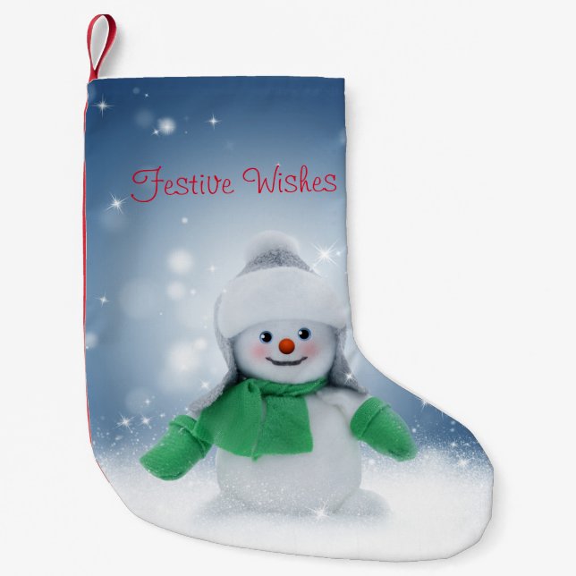 Vintage White Santa Liten Julstrumpa (Framsidan)