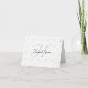 Vintage White Snöre Monogrammed tackkort