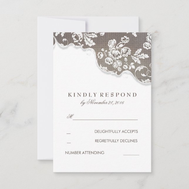 Vintage White Snöre Rustic Bröllop OSA (Framsida)