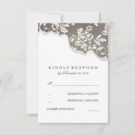 Vintage White Snöre Rustic Bröllop OSA Kort