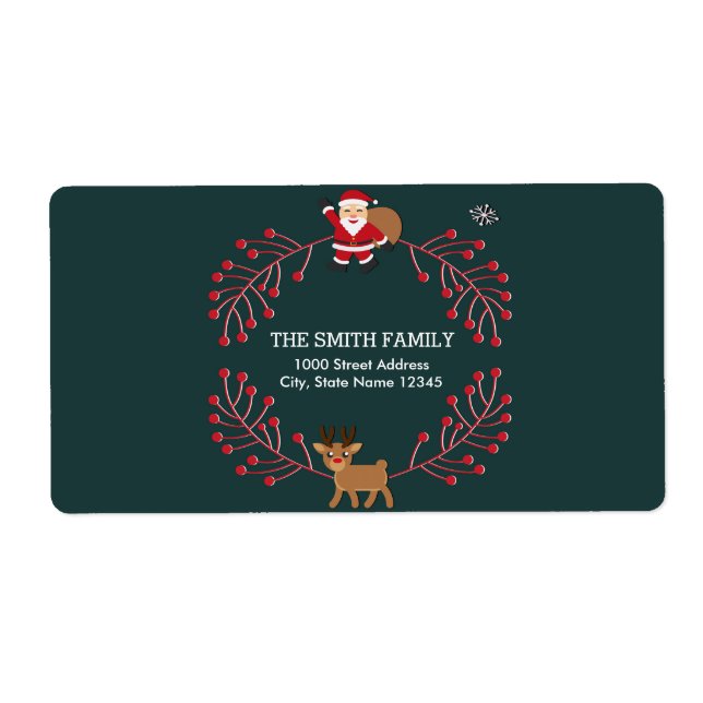 Vintage White Snow Glitter Christmas Tree Holiday Fraktsedel (Framsidan)