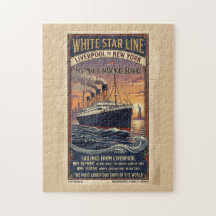Vintage White Star Line Olympic & Titanic-affisch