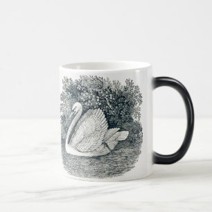 Vintage White Svan av Thomas Bewick Magisk Mugg