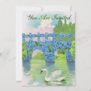 Vintage White Swan-inbjudan Inbjudningar