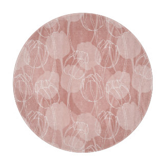 Vintage White Tulips Rosa Background