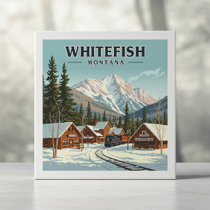 Vintage Whitefish Montana Kakelplatta