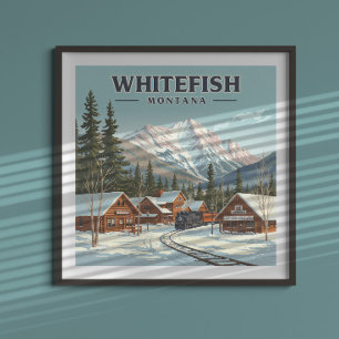 Vintage Whitefish Montana Poster