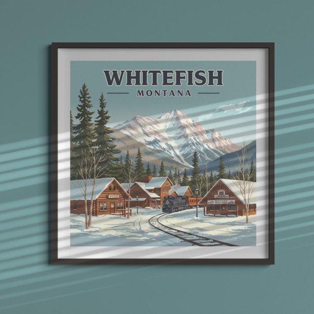 Vintage Whitefish Montana Poster (Skapare uppladdad)