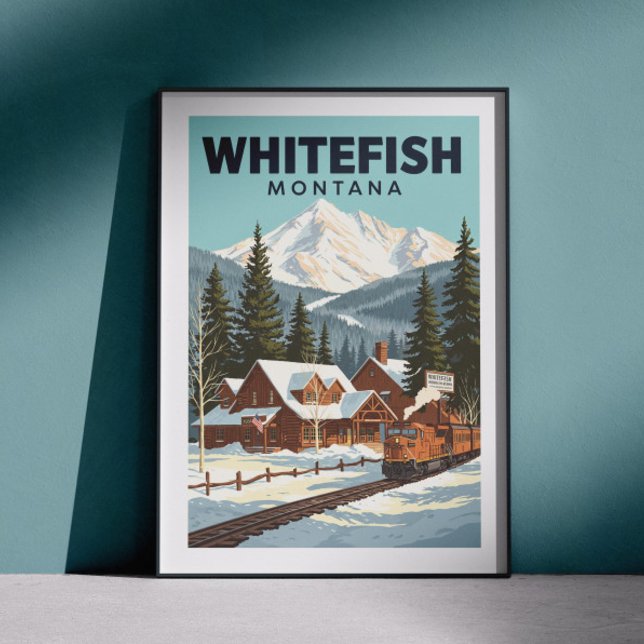 Vintage Whitefish Montana Poster (Skapare uppladdad)