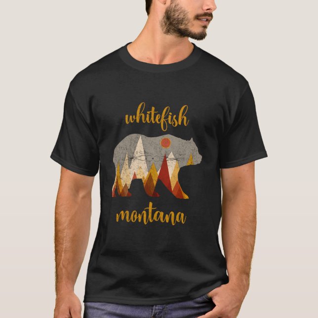 Vintage Whitefish Montana T Shirt (Framsida)