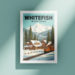Vintage Whitefish Montana Vykort