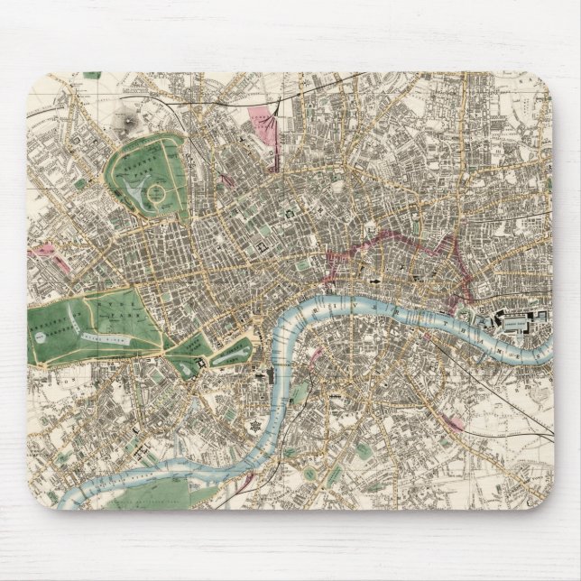 Vintage Whitwells nya plan från London Musmatta (Framsidan)