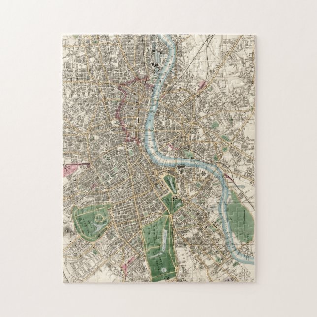 Vintage Whitwells nya plan från London Pussel (Vertikal)