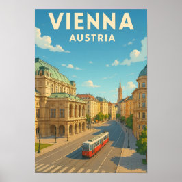 Vintage Wien Österrike Resa Affisch