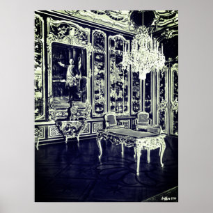 Vintage Wien Schönbrunn slott Vieux Laque rum Poster