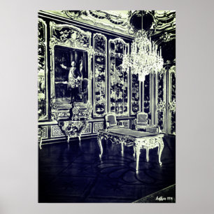 Vintage Wien Schönbrunn slott Vieux Laque rum Poster