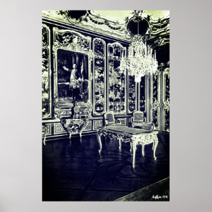 Vintage Wien Schönbrunn slott Vieux Laque rum Poster