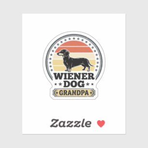 Vintage Wiener Dog Farfar Dachshund T-Shirt Design Klistermärken