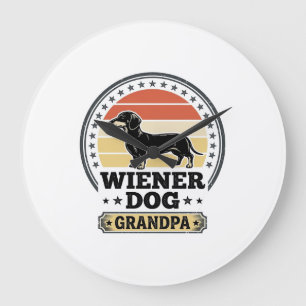 Vintage Wiener Dog Farfar Dachshund T-Shirt Design Stor Klocka