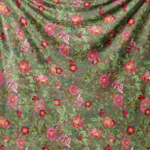 Vintage Wild Rose-filtdyna i Taupe Sage Fleecefilt