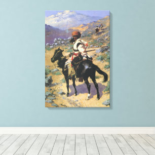 Vintage Wild West, en indisk fångstman av Remingto Canvastryck