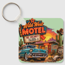 Vintage Wild West Motel Route 66 Klassisk Bil
