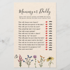 Vintage WildblomBaby Shower Mamma eller pappa