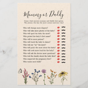Vintage WildblomBaby Shower Mamma eller pappa