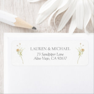Vintage WildblomElegant Wedding Return-adress Returadress Etikett