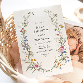Vintage Wildblomma Garden Baby Shower Inbjudningar
