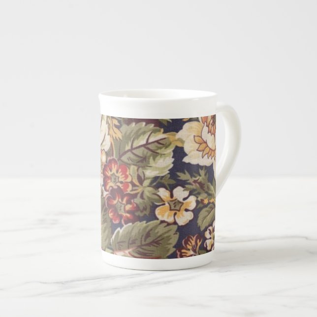 Vintage Wildblomma Mugg Benporslin Mugg (Framsida höger)