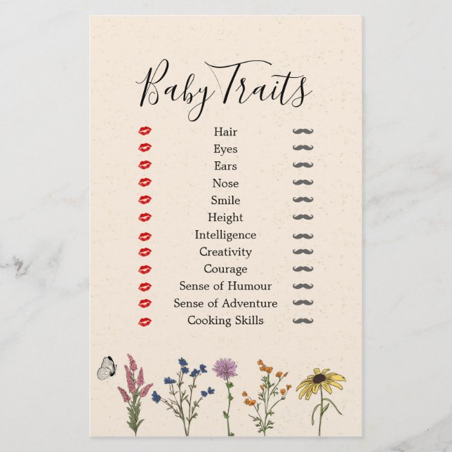 Vintage Wildblommes babyskor Baby Traits (Framsida)
