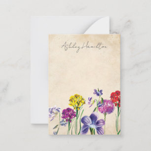 Vintage Wildblommes Personlig Stationery Anteckningskort