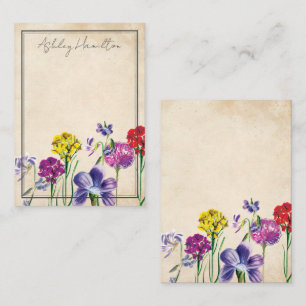 Vintage Wildblommes Personlig Stationery Anteckningskort