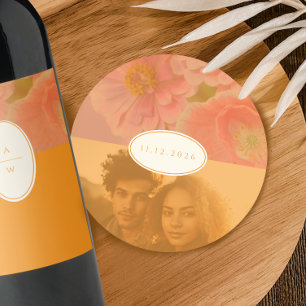 Vintage Wildblommes Rosa Poppy Spara datum Underlägg Papper Rund